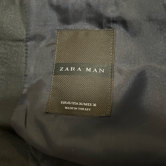 Men's Zara Black Double Button Lined Sport Jacket With Pockets Size 36 - Picture 6 of 13